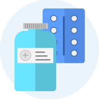 Medicine Bottle and Pills Icon
